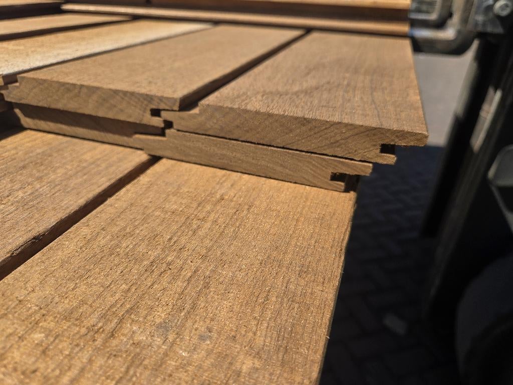 10.3 m2 Hardhout Rabat - Fijnbezaagd - nr: HP126, Ophalen, Planken, Nieuw, Hardhout