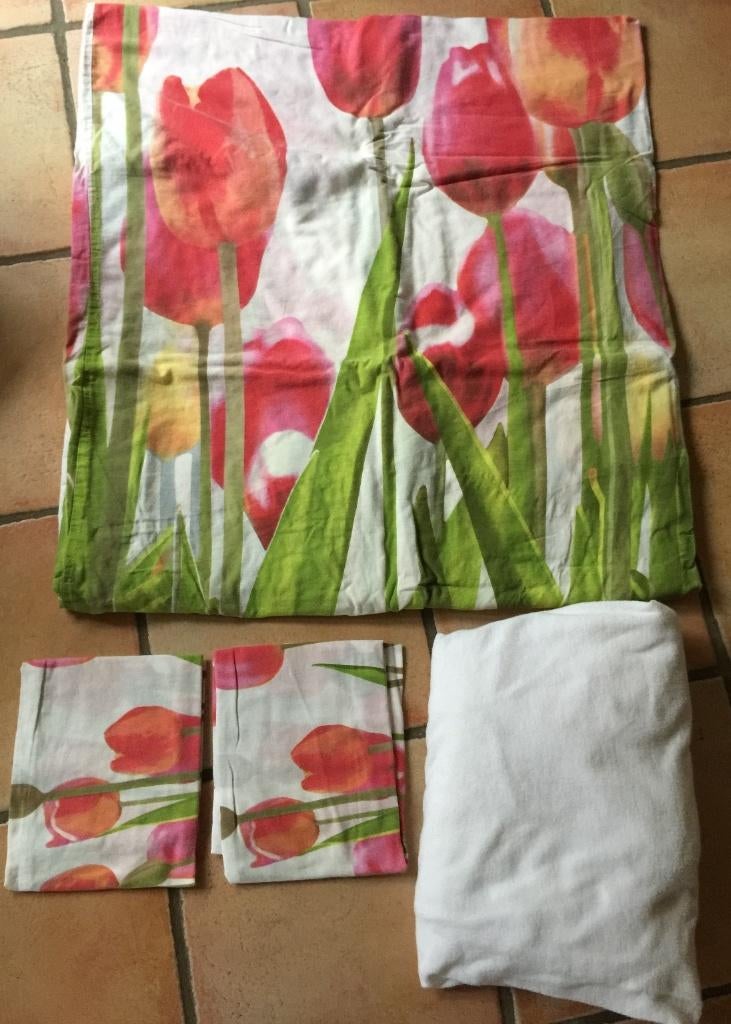 Dekbedovertrek tulpen 1 persoons inkl 2 ku, Ophalen, Eenpersoons, Dekbedovertrek