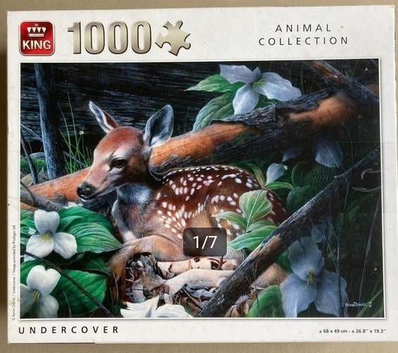 legpuzzel King undercover 1000 stukjes HERTJE, Hobby en Vrije tijd, Denksport en Puzzels, Zo goed als nieuw, 500 t/m 1500 stukjes