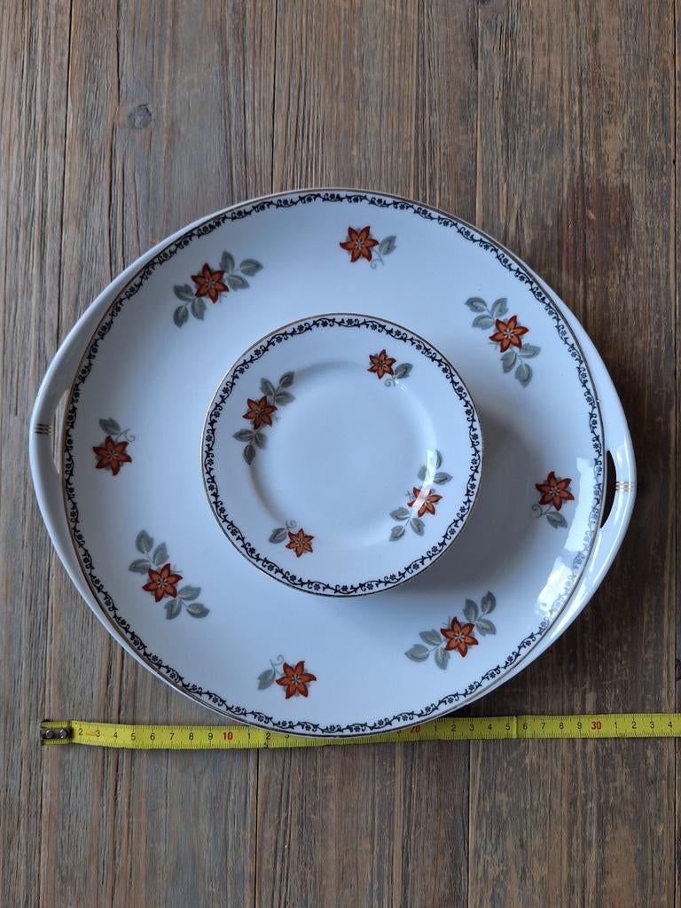 Gebaksschaal en 8 schoteltjes Pols Empire, Antiek en Kunst, Ophalen of Verzenden