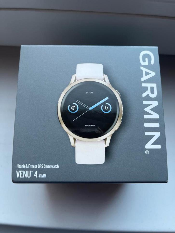 Nieuw in doos: Garmin VENU 4 41mm Health & Fitness GPS Smart, Sieraden, Tassen en Uiterlijk, Smartwatches, Nieuw, Afstand, Waterdicht