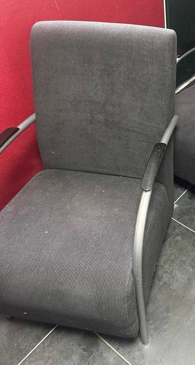 *GRATIS* Ribstof fauteuil zwart / prima staat *MOET NU WEG*, Gebruikt, Verzenden, 75 tot 100 cm, Stof