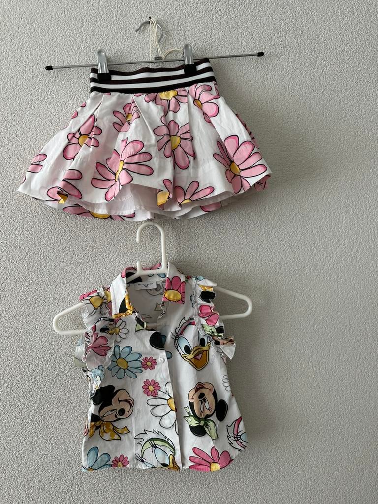 Monnalisa rok + blousje maat 98, Ophalen of Verzenden, Gebruikt, Meisje, Jurk of Rok