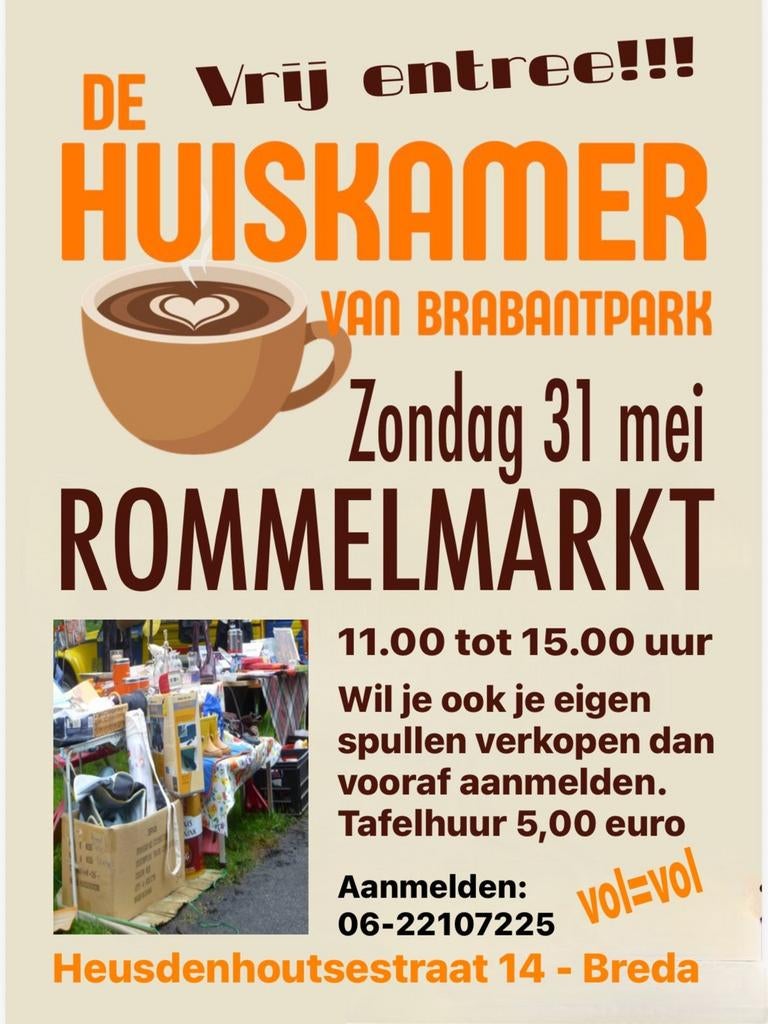 Rommelmarkt 31 mei Breda, Ophalen