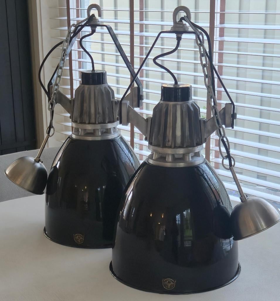Industriële lampen, Huis en Inrichting, Lampen | Hanglampen, Ophalen, 50 tot 75 cm, Zo goed als nieuw, Metaal
