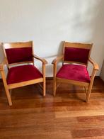 Set van 2 vintage fauteuils met rode velours bekleding, Ophalen