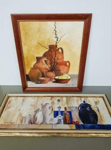 Bertus Seinen schilderij stil-leven met kruiken vazen 50€/st, Antiek en Kunst, Ophalen of Verzenden