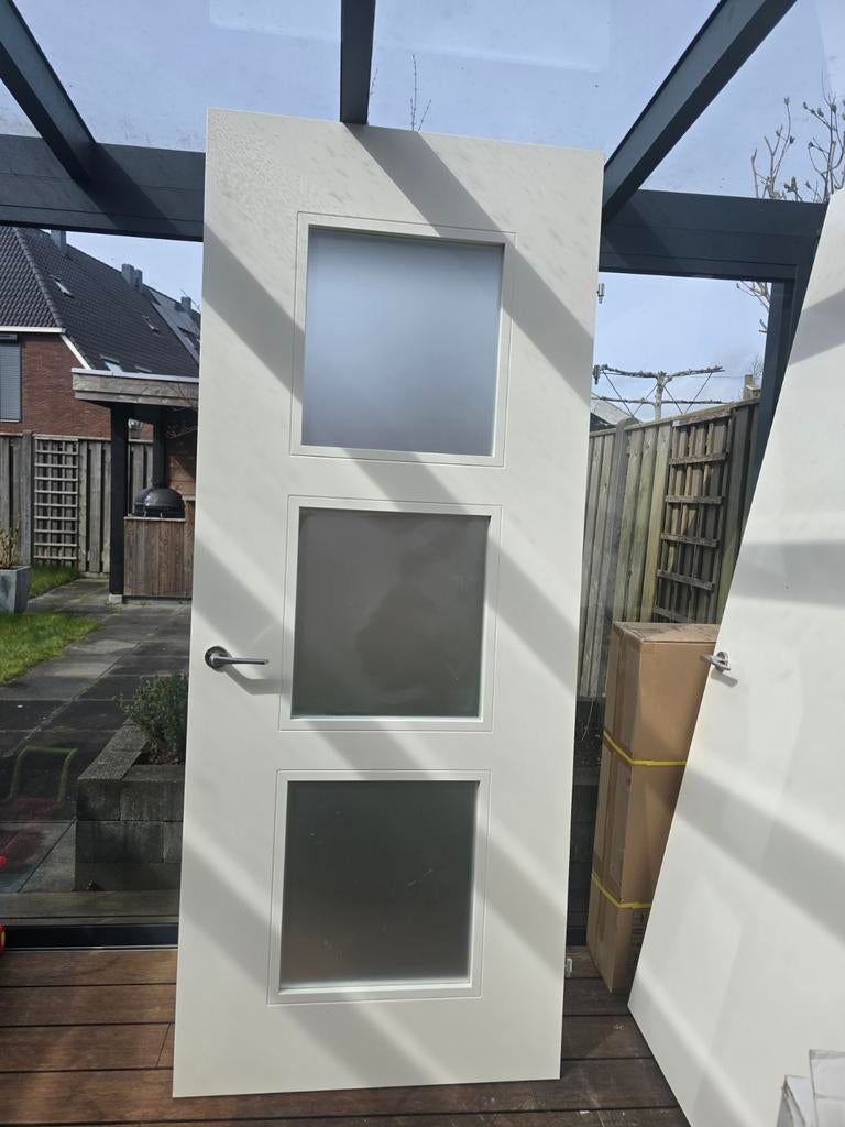 Svedex Arne & Bodil opdekdeur met glas, Doe-het-zelf en Verbouw, Deuren en Horren, Ophalen, Glas, Binnendeur, 215 cm of meer