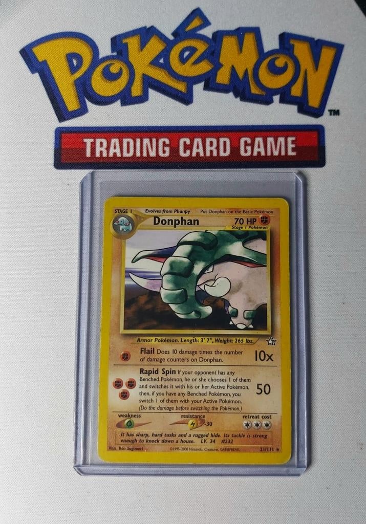 Donphan non Holo Rare, Neo Genesis Set 2000, Ophalen of Verzenden, Zo goed als nieuw, Losse kaart