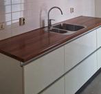 Keuken met Houten Blad, Huis en Inrichting, Keuken | Complete keukens, Ophalen, Gebruikt, Wit, Enkelwandige keuken