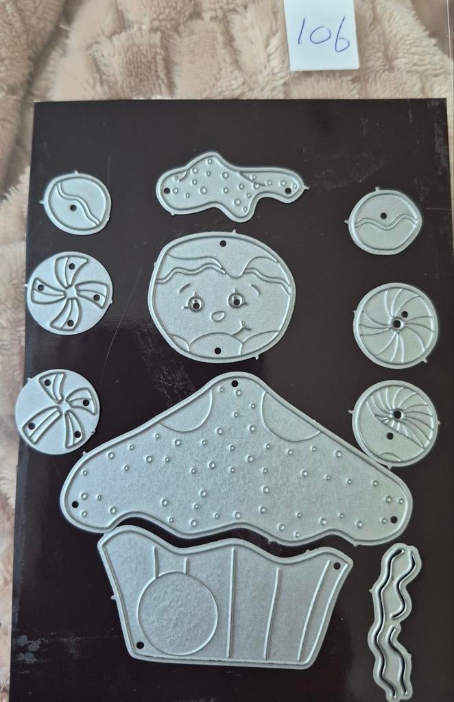 nr 106 Snijmallen cupcake en gezichtje, Ophalen of Verzenden