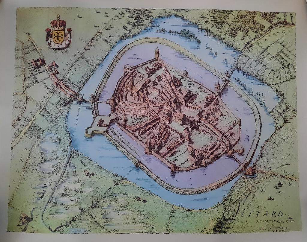 prent van vroeger Sittard, Antiek en Kunst, Ophalen of Verzenden
