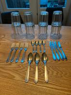 Bestekset met glazen, Ophalen, Zo goed als nieuw, Rvs of Chroom, Vaatwasserbestendig