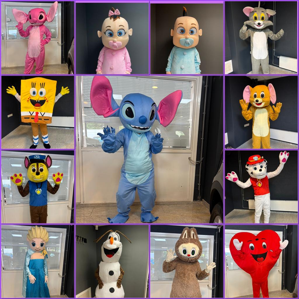 Mascotte pakken backdrop k-pop stitch bumba frozen minion, Ophalen, Zo goed als nieuw, Verjaardag