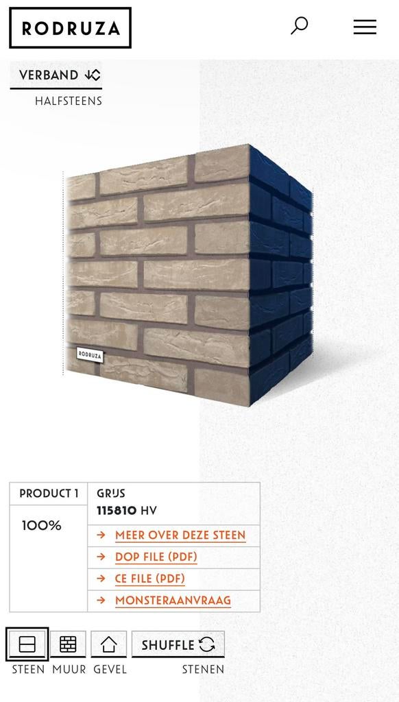 Rodruza WF HV Grijs - 115810, Ophalen, Nieuw, Bakstenen