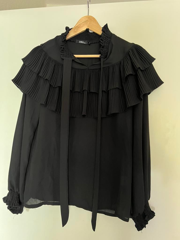 Unika zwarte blouse maat S nieuw, Kleding | Dames, Ophalen of Verzenden, Zo goed als nieuw, Maat 36 (S), Zwart