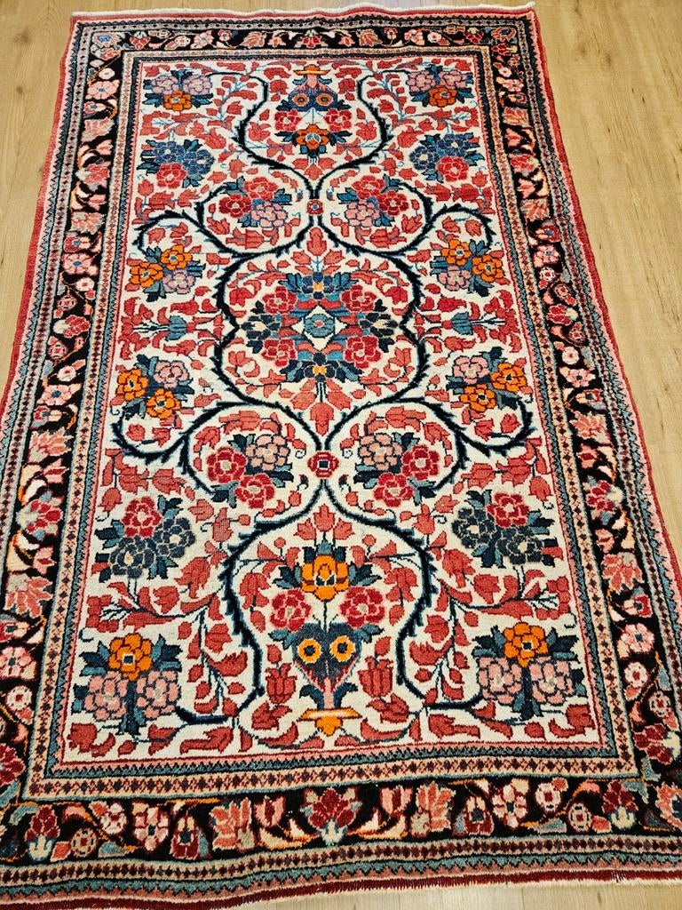 Vintage handgeknoopt perzisch tapijt sarough 213x132, Huis en Inrichting, Info@SlatsAntiek.nl, Tweedehands, 100 tot 150 cm, Perzisch