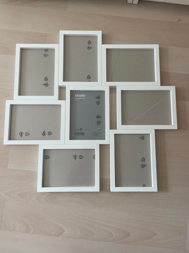 IKEA VÄXBO Fotolijst met 8 lijstjes, wit, Ophalen, Zo goed als nieuw, Kunststof, 50 tot 75 cm