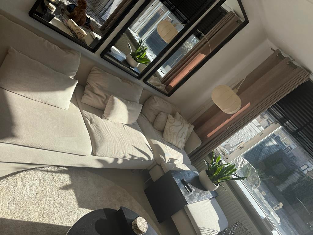 SÖDERHAMN 4-zitsbank met chaise longue - Beige, Huis en Inrichting, Banken | Sofa's en Chaises Longues, Ophalen, 250 tot 300 cm