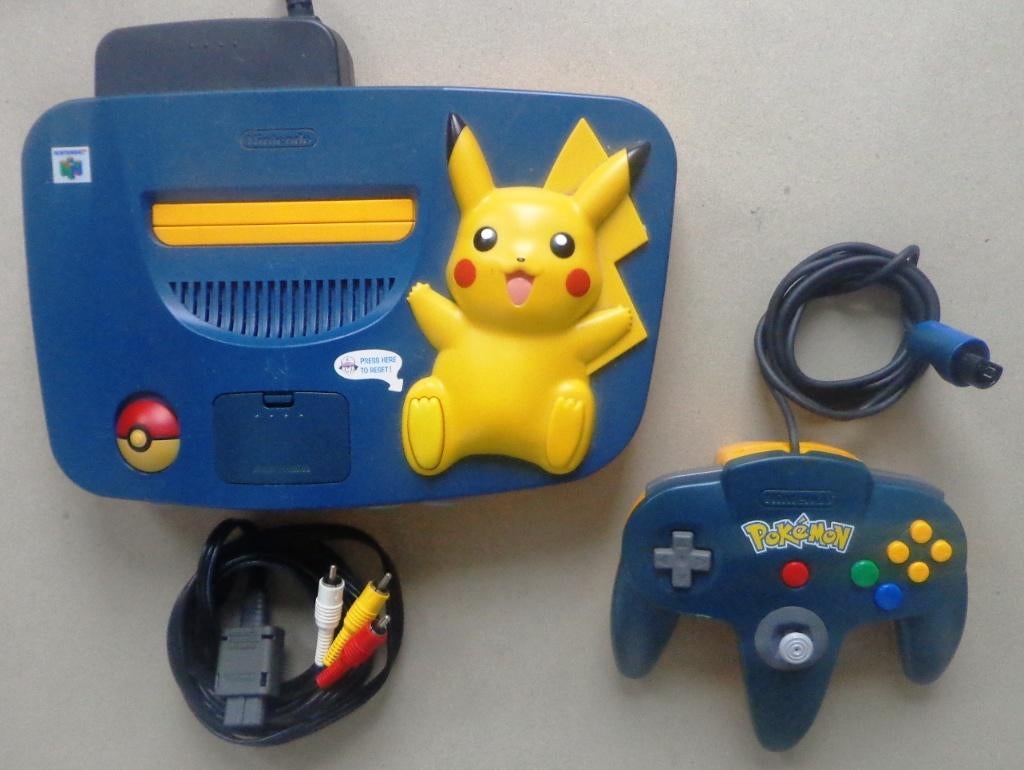 Nintendo 64 Pikachu Edition + kabels + Pikachu Controller, Ophalen of Verzenden, Gebruikt, Met 1 controller