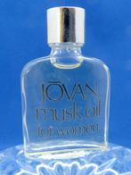 Mini - JOVAN - Musk Oil for women - 5ml - oil - 4,9cm, Ophalen of Verzenden, Gebruikt, Miniatuur, Gevuld