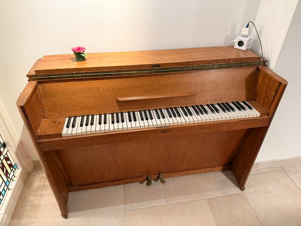 Vintage Piano - Gebruikt, Muziek en Instrumenten, Piano's, Ophalen, Gebruikt, Bruin, Piano