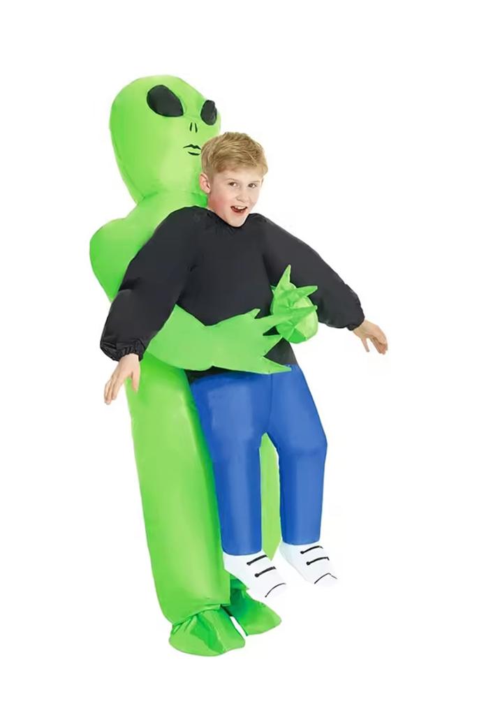 Gedragen door alien opblaaspak 120-150 cm Pak Kostuum Groen, Ophalen of Verzenden, 146 t/m 152, Jongen of Meisje