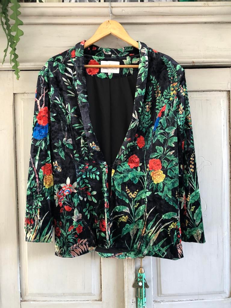 Geweldig Maria Tailor jasje in soepel fluweel Mt XL, Ophalen, Zo goed als nieuw, Maat 46/48 (XL) of groter, Blauw