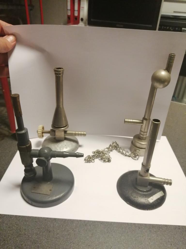 4 OUDE branders als set rvs en gietijzer in mooie staat., Antiek en Kunst, Ophalen of Verzenden