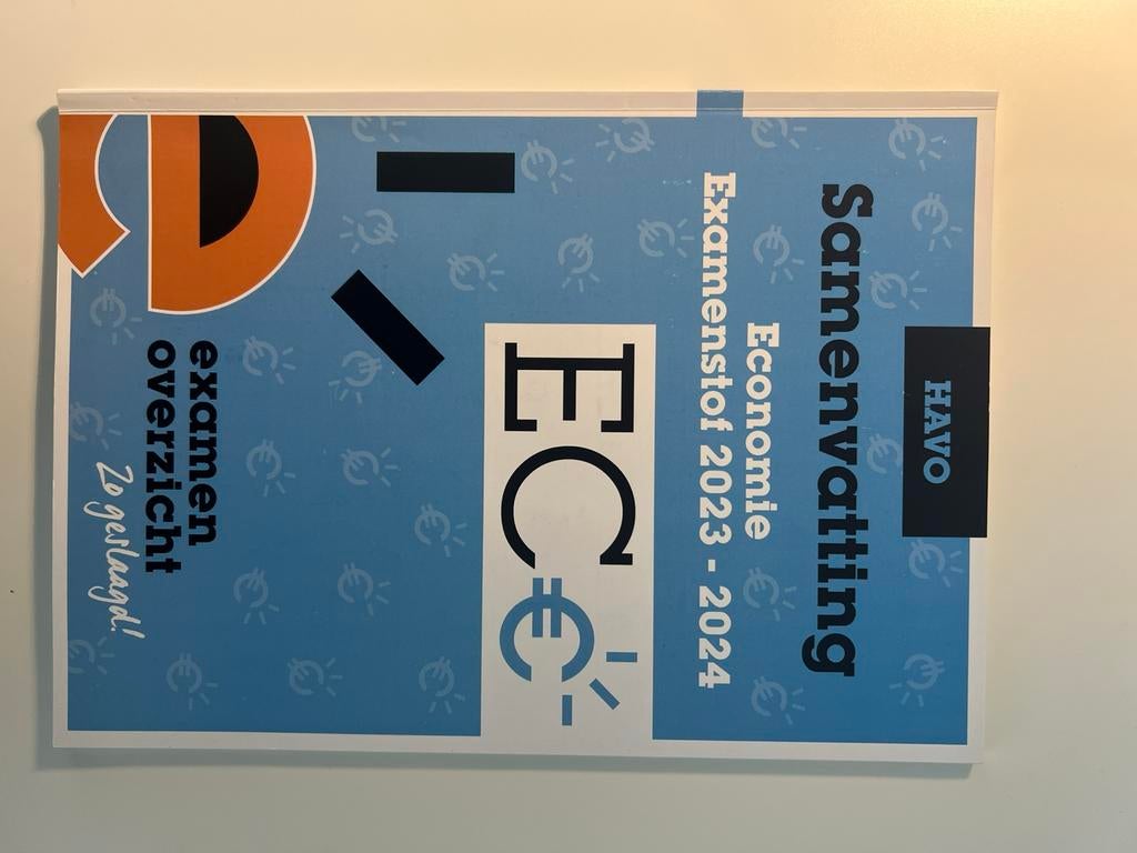 ExamenOverzicht - Samenvatting Examenstof Economie HAVO, Ophalen of Verzenden, Nederlands, Overige niveaus, ExamenOverzicht