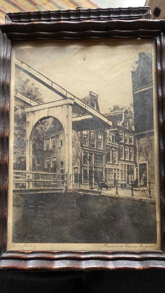 Amsterdam Groene Bergwal en Keizersgracht door Dirk Harting, Antiek en Kunst, Ophalen of Verzenden