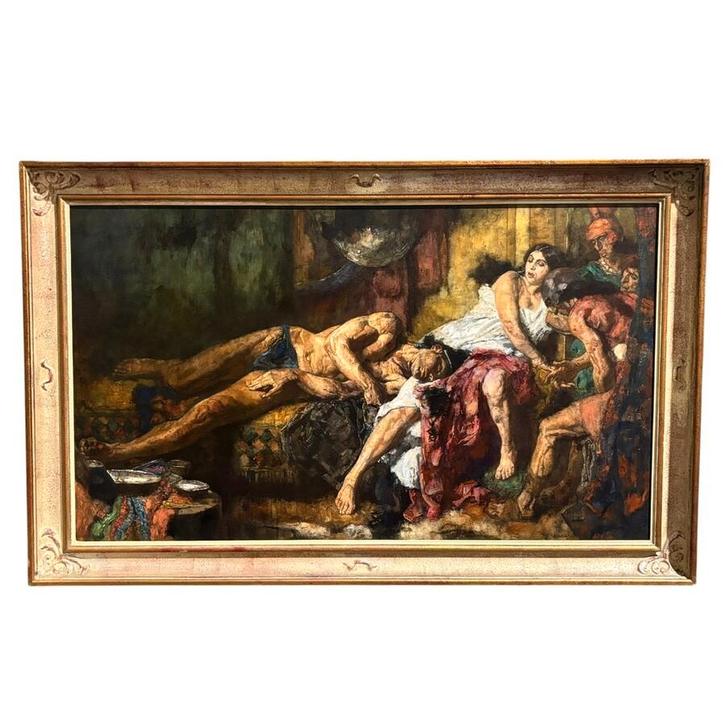 Johannes Jurres (1875-1946) - Samson & Deliah, Antiek en Kunst, Kunst | Schilderijen | Klassiek, Ophalen of Verzenden