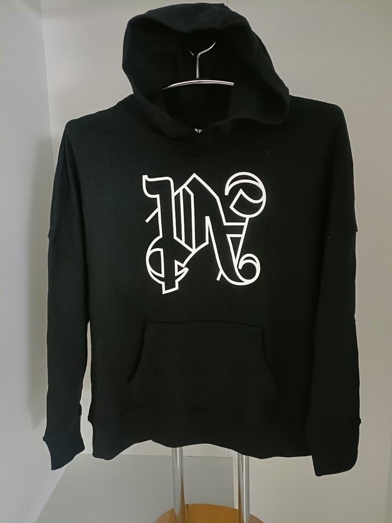 Zwarte hoodie met wit logo, Ophalen of Verzenden