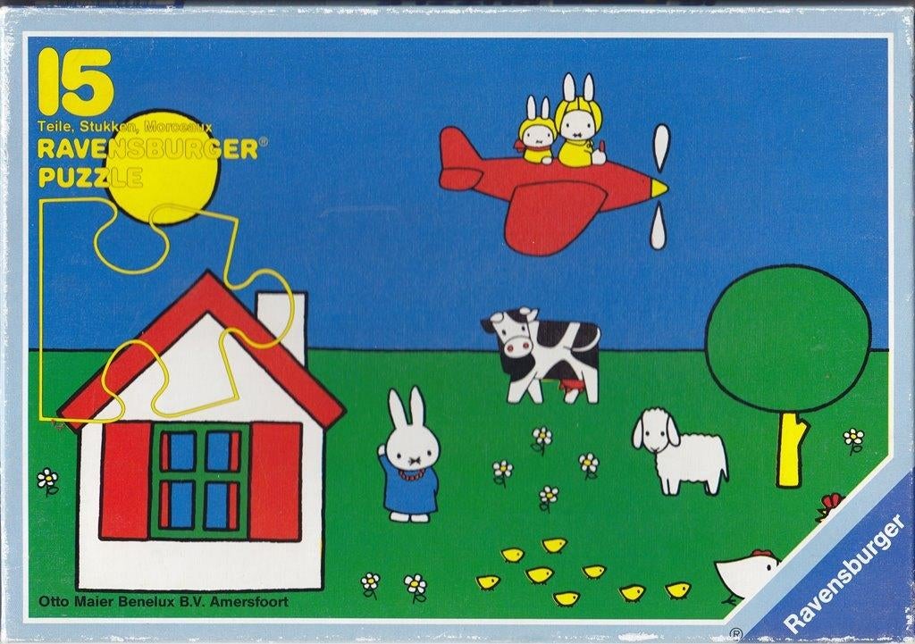 Vintage puzzel 'Nijntje in de lucht', Ophalen of Verzenden, Minder dan 500 stukjes, Gebruikt