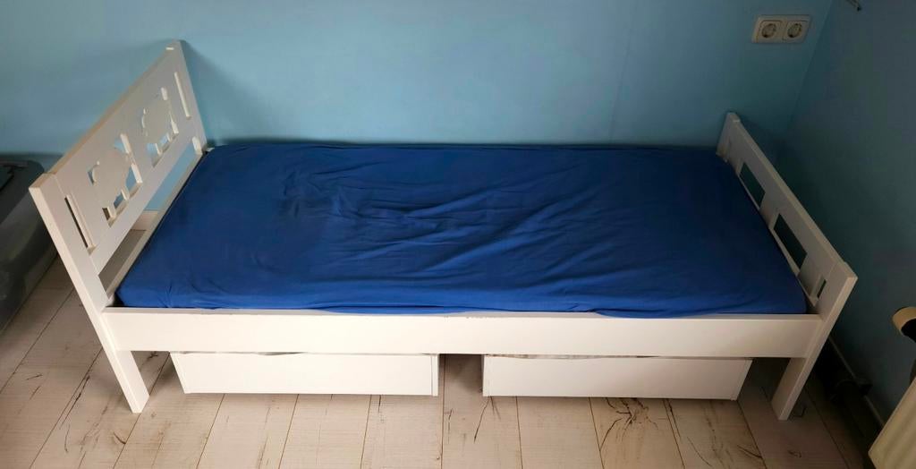 Peuterbed 70x160 incl rol lades en lattenbodem, Ophalen, 140 tot 160 cm, 70 tot 85 cm, Lattenbodem