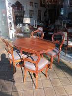 Antieke Biedermeier Mahonie Tafel met 4 Stoelen, Antiek en Kunst, Antiek | Meubels | Tafels, Ophalen of Verzenden