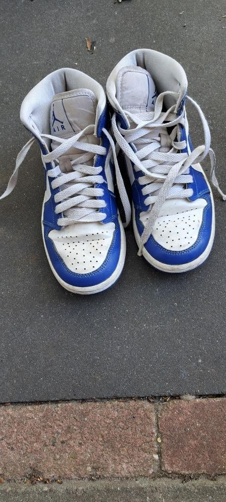 Nike Air Jordan 1 Mid - Blauw/Wit, Blauw, Nike, Ophalen of Verzenden, Sneakers of Gympen