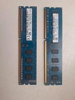 2x 4GB PC3-12800U DDR3 Geheugen, Computers en Software, RAM geheugen, Gebruikt, DDR3, Ophalen of Verzenden, Desktop