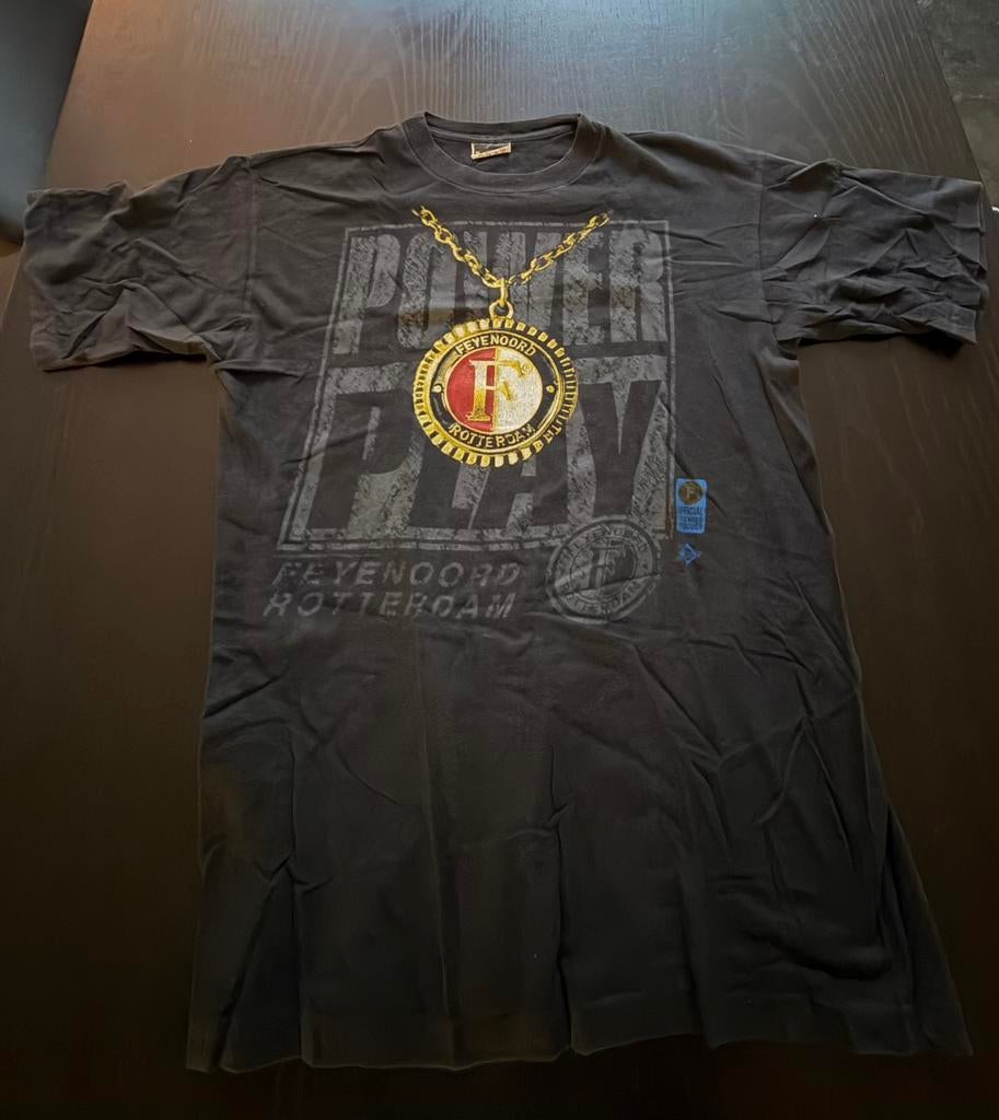 Vintage Feyenoord T-shirt "Power Play" - Maat M, Verzamelen, Sportartikelen en Voetbal, Ophalen of Verzenden, Zo goed als nieuw