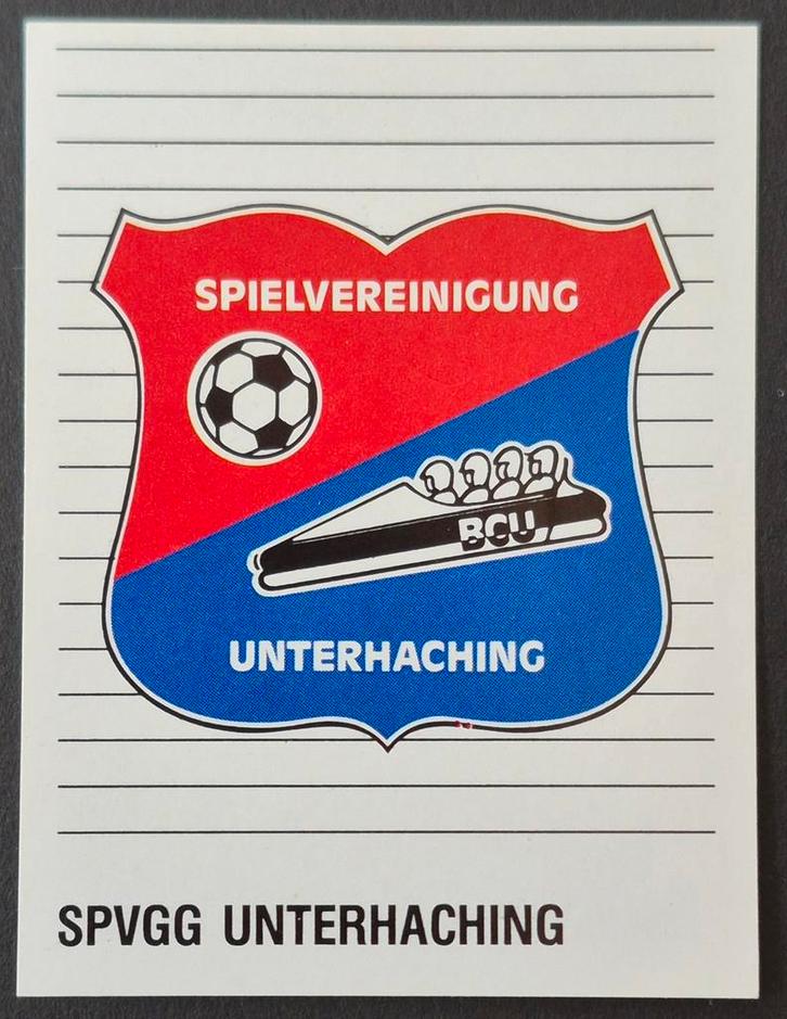 Zeldzame Panini sticker embleem SPVGG Unterhaching 1993, Hobby en Vrije tijd, Stickers en Plaatjes, Zo goed als nieuw, Sticker