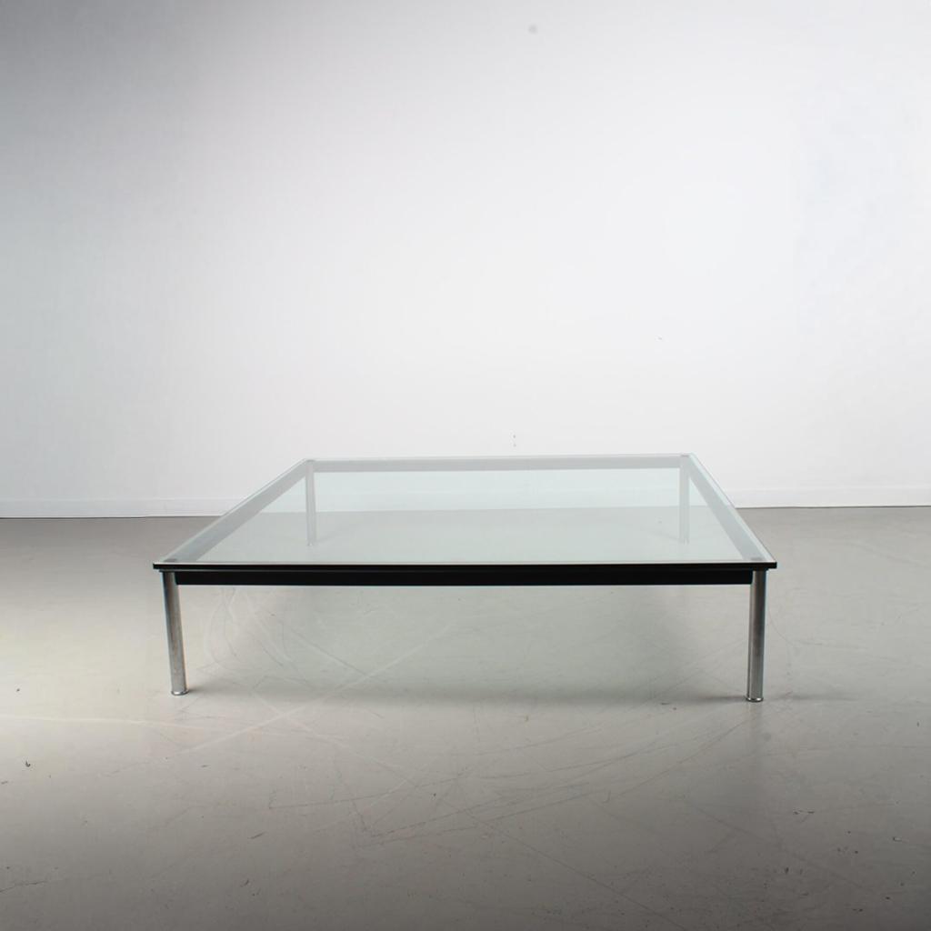 1x Cassina Le Corbusier LC10 Tafel Helder Glas – Chroom, Niet ingevuld, Ophalen of Verzenden, 75 cm of meer, Niet ingevuld