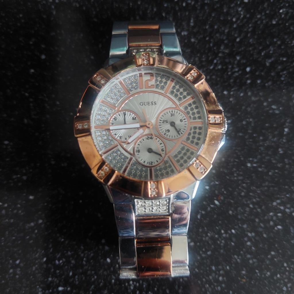 Guess horloge rose/zilverkleurig, Staal, Gebruikt, Staal, Guess