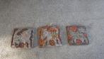 3 prachtige retro tegels van keramike, Ophalen of Verzenden, Gebruikt