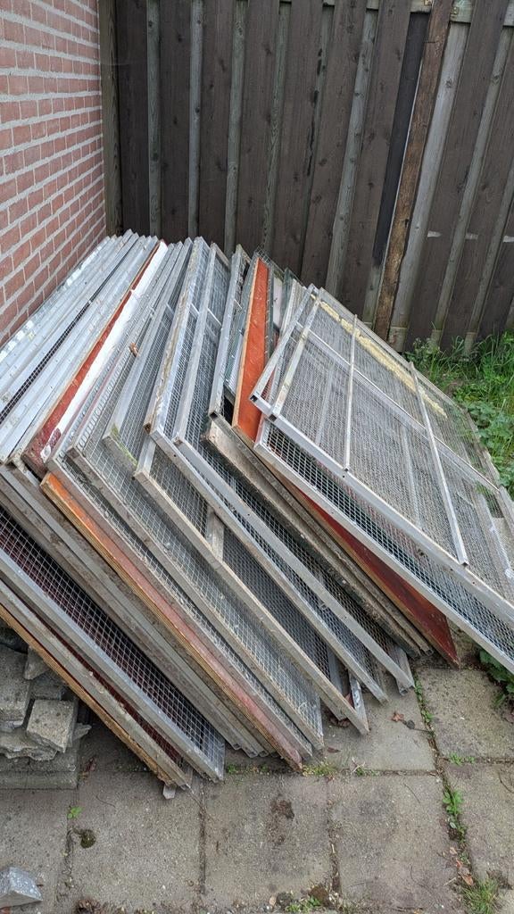 Aluminium volière 20 panelen van 1 breed 2 hoog, Ophalen of Verzenden, Gebruikt, Kooi-accessoires
