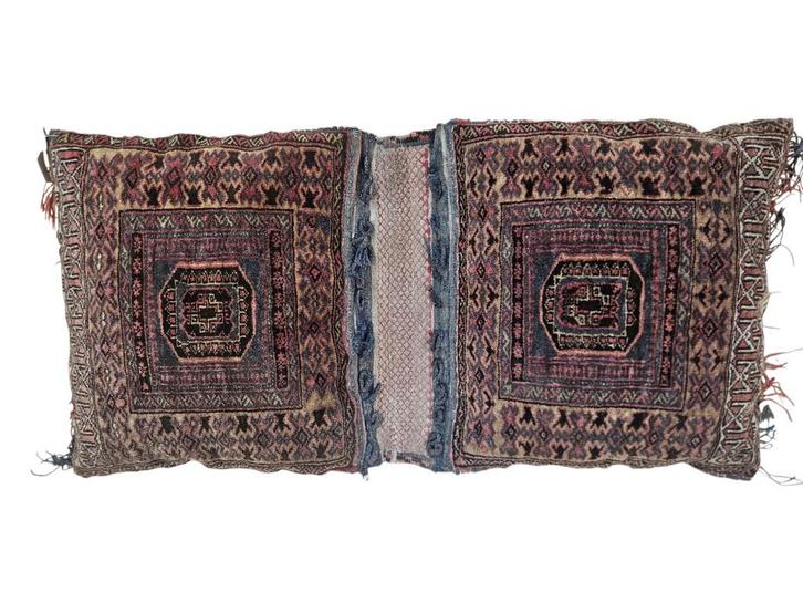 Handgeknoopt Perzisch wol Kussen dubbel Camelbag 55x110cm, Huis en Inrichting, Woonaccessoires | Kussens, Gebruikt, Overige kleuren