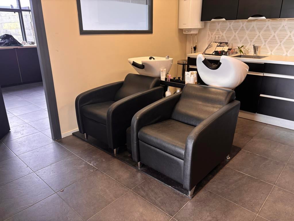 Wasbak kapsalon, Ophalen, Zwart, Eén