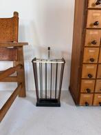 Vintage messing & teak paraplubak ‘50, Ophalen of Verzenden, Zo goed als nieuw, Metaal