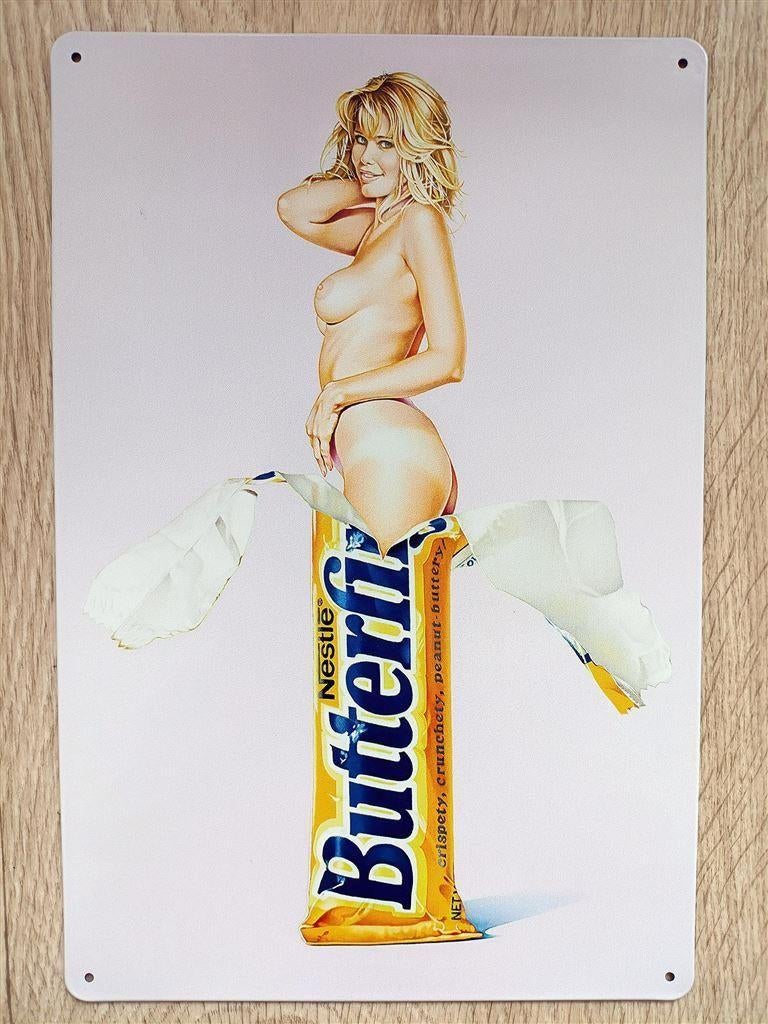 Mel Ramos Sexy Pin Up Metalen Wandbord naakt, Verzenden