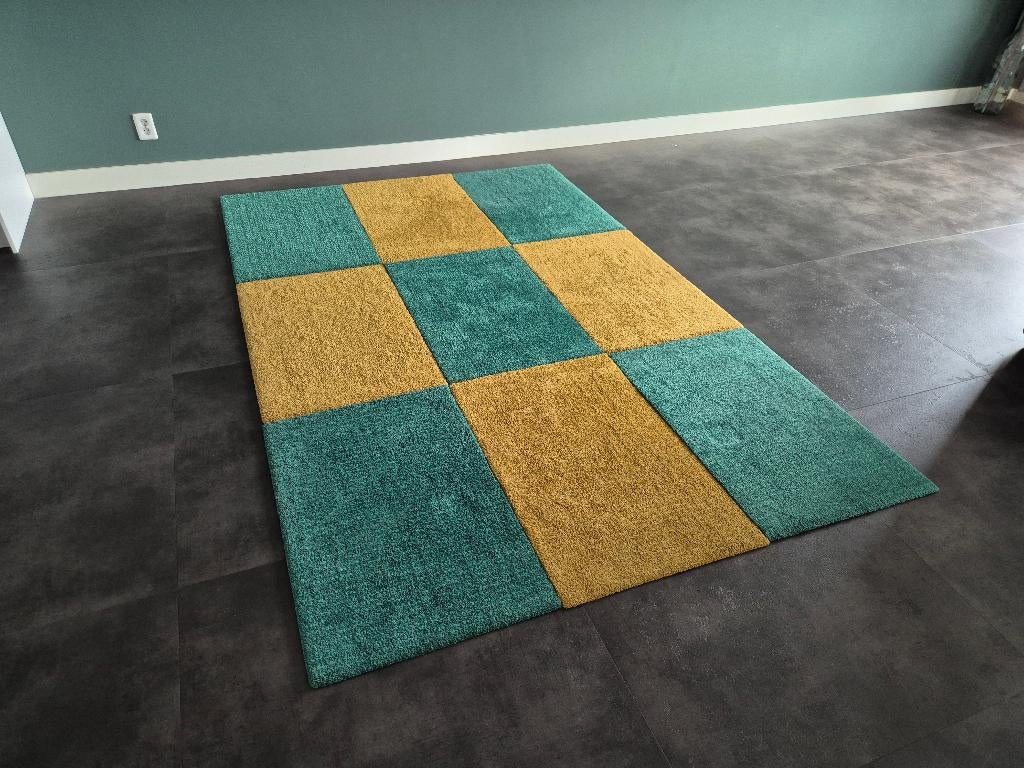Ikea Langsted vloerkleed - losse delen 4x geel en 5x groen, Ophalen, Gebruikt, 150 tot 200 cm, 200 cm of meer