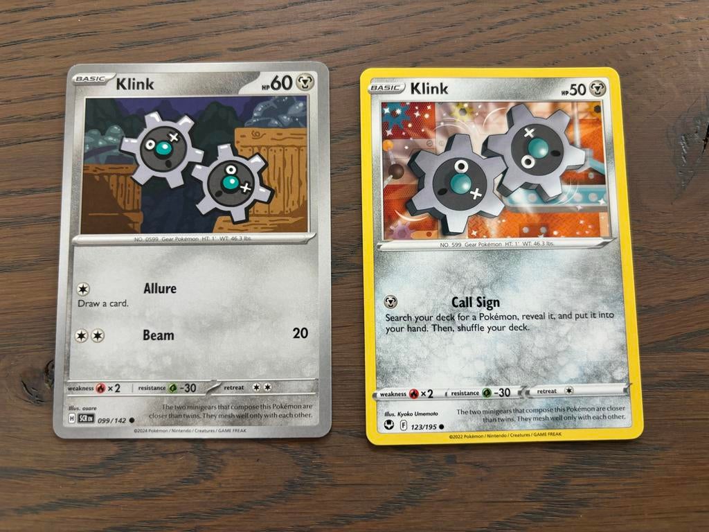 Pokémon Kaarten Klink (2 stuks) - Verschillende Versies, Ophalen of Verzenden, Zo goed als nieuw, Meerdere kaarten
